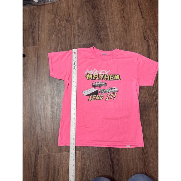 Mikey Mayhem Monster Truck Tee Youth Medium Pink Gildan Send It Shirt - Picture 4 of 8